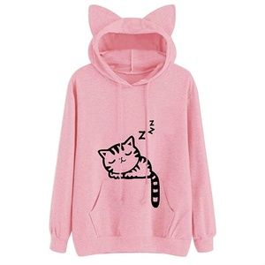 New Cute Cat Hoodie T Shirt Cotton Hoodie Pullover